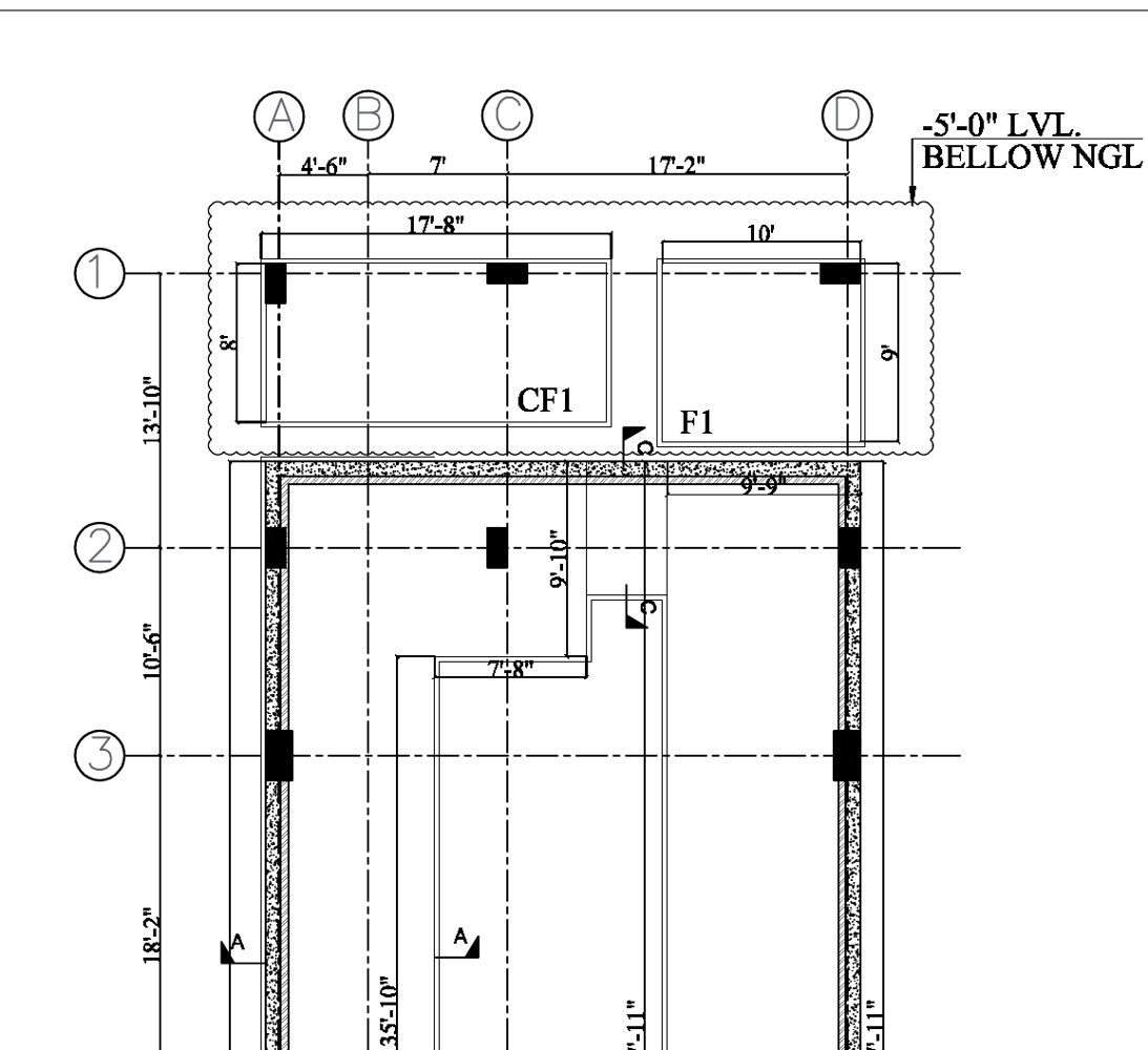 Anonymised actual RCC foundation layout excerpt