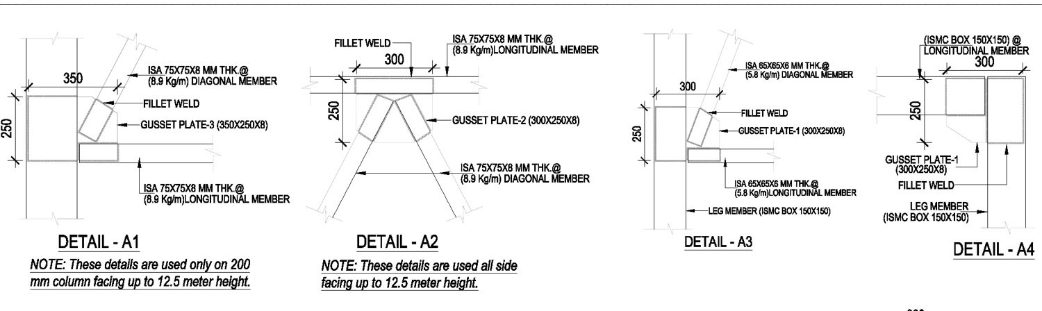 Steel bracing and gusset connections — anonymised project excerpt